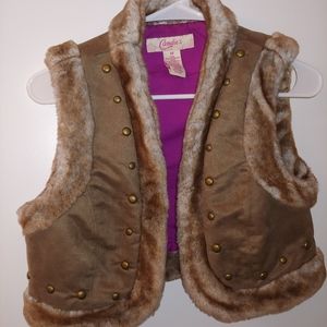 Candie's Faux Suede & Fur Vest